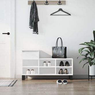 vidaXL Furniture Limited - Scarpiera Bianco Lucido 102x36x60 cm in Legno