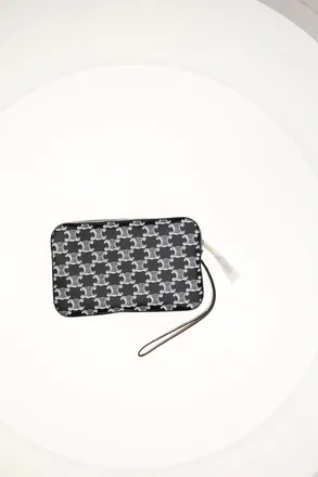 Celine Mens Pouch With Strap Black-White Cotton Umbrellas Black/white Accessory
