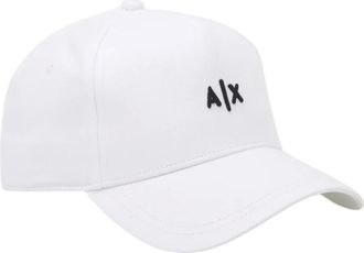 A|X Armani Exchange Caps, male, White, Size: ONE SIZE Cotton Baseball Cap with Embossed Logo