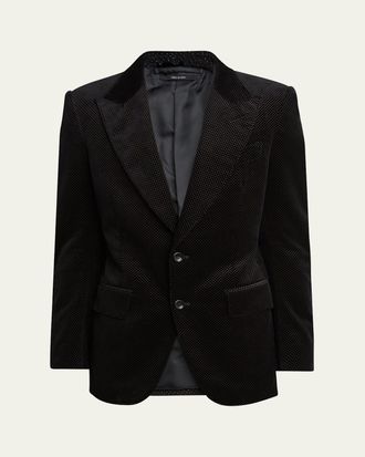 Tom Ford Mens Dyllan Velvet Polka Dot Dinner Jacket