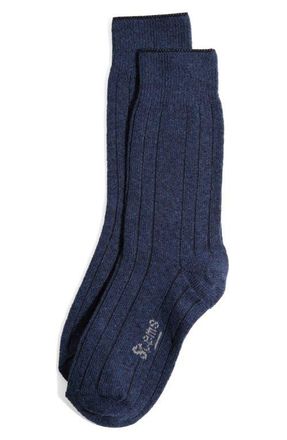 Stems Luxe Merino Wool & Cashmere Blend Crew Socks in Navy at Nordstrom