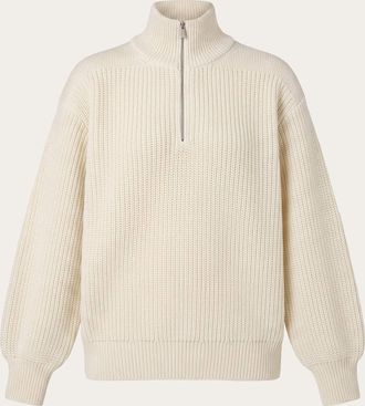 Ferragamo Men Quarter zip knitted sweater White