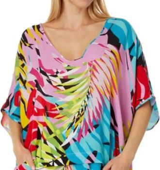 Natori Bora Bora Tunic Caftan Top In Pink Multi