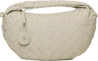 Tosca Blu Tassen, Dames, Wit, ONE Size, Leer, Mini Halve-maan Tas