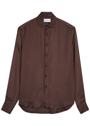 ARMARIUM Igor Satin-twill Shirt - Chocolate - IT44 (UK12 / M)