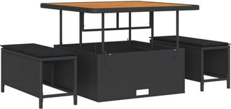 vidaXL Vidaxl - Garden Sofa Set with Cushion 8 pcs Black 100 x 100 x 71 cm