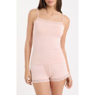 Etam Kitty Lace Trim Camisole in Powder Pink at Nordstrom, Size X-Small