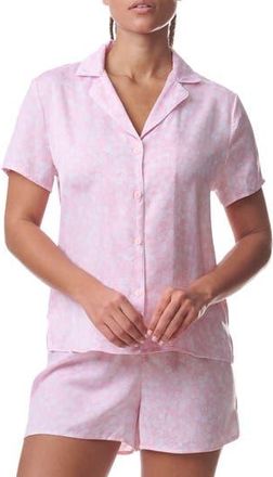 Splendid Satin Notch Collar & Boxer Pajamas in Daisy Toss at Nordstrom Rack, Size X-Small
