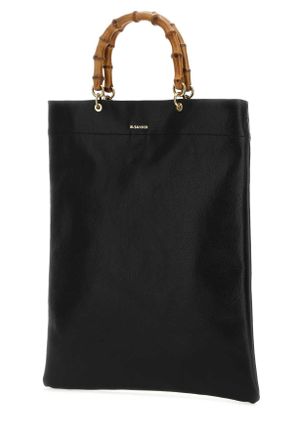 Jil Sander Womens Black Leather Medium Shopping Bag 001 Borse A Mano