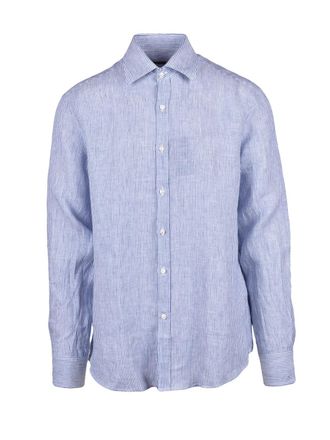 Paul & Shark White Blue Linen Shirt