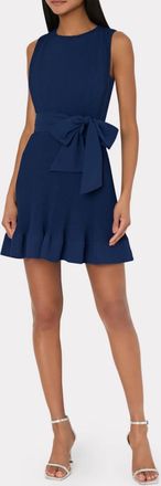 Milly Carreen Pleated Dress In Navy