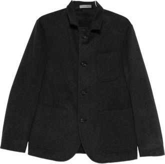 Corneliani Minimalist Grey Jacket With High Collar