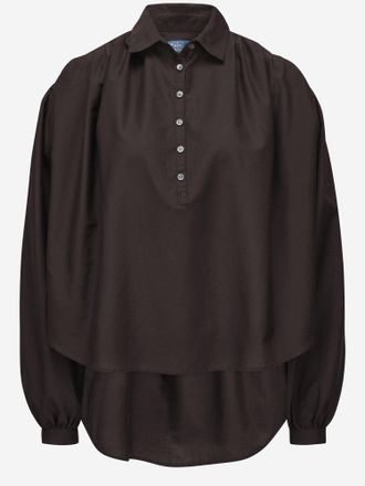 Polo Ralph Lauren Cotton And Silk Shirt With Ruffled Sleeves