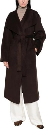 Soft Goat Lange Jas - Dames - Jas met riem - Bruin - S - Wol - Jassen