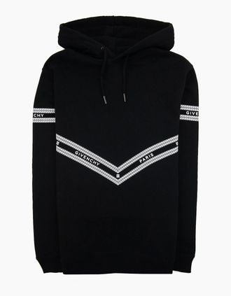 Givenchy Mens Givenchy Chain Print Hoodie Black - Size: 40