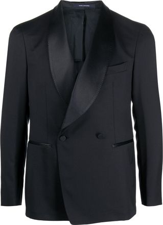 Tagliatore virgin-wool double-breasted blazer - men - Cupro/Virgin Wool - 52 - Blue