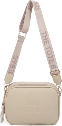 Generic Womens Crossbody Bag, Adjustable Strap with Logo, Tassel Detail (Beige)