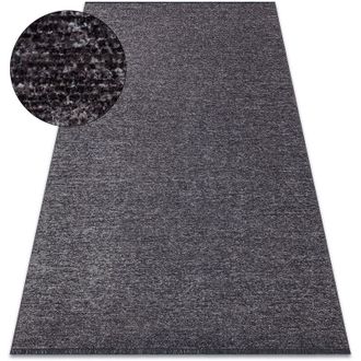 RugsX Rugsx - Alfombra Toscana 24021 Un Color, Glamour, Tejido Plano, Flecos - Antracita Grey 78x150 Cm
