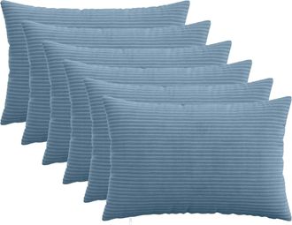 vidaXL Funda De Almohada 6 Pcs Heerlen Azul 30 X 50 Cm Pana Vidaxl