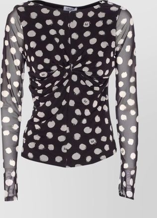 Liu Jo crewneck polka dots ruched twist front top