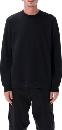 Stone Island Black Crewneck Logo Sweatshirt