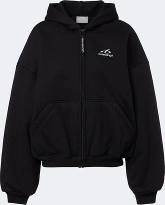 Balenciaga Logo padded cotton zip-up ski hoodie