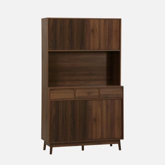 Sweeek Aparador Decorado En Madera 4 Puertas 3 Cajones, 110cm