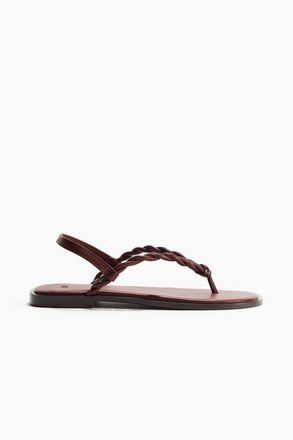 H&M Twist-detail Sandals in Dark Brown at Nordstrom, Size 10