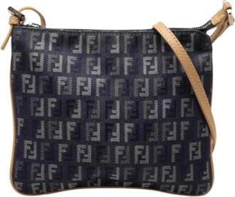 Fendi Pre-owned Denim Crossbody Bag - Dames - Vintage Schoudertas - Blauw - ONE Size - Denim - Vintage