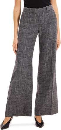 Theory Crosshatch Wool Blend Pants in Charcoal Multi at Nordstrom, Size 14