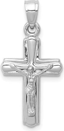 Diamond2Deal 14K White Gold Reversible Crucifix Pendant