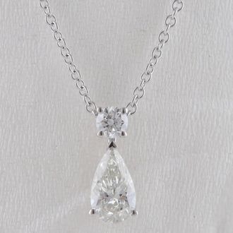 Grown Brilliance 14KT White Gold 0.75 Carat Lab Grown Diamond Pendant Necklace for Women