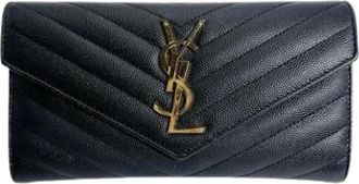 Saint Laurent Pre-owned Wallets, female, Black, Size: ONE SIZE Pre-owned Vintage Long Wallet (bi-fold)
