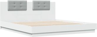 vidaXL Estructura De Cama Con Led Sin Colch&oacute;n Blanco 180x200 Cm Vidaxl