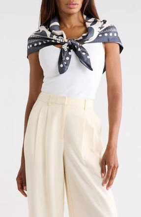 Nordstrom Rack Floral Satin Scarf in Black Flora at Nordstrom Rack