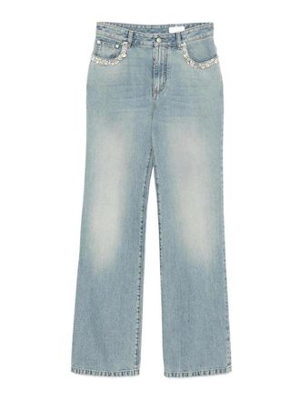 Alexander McQueen Washed Blue Cotton Denim Straight-Leg Jeans
