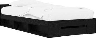vidaXL Estructura De Cama Con Almacenamiento Roble Negro 80 X 200 Cm Vidaxl