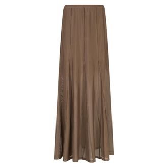 Dante6 Solis Mesh Wide Maxi Rok - Dames - Rokken - Bruin - Maat: M Poliester