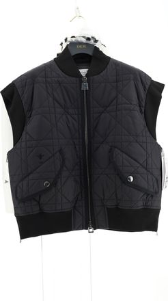 Dior Womens Quilted Vest Cannage Black Knitwear Sweater