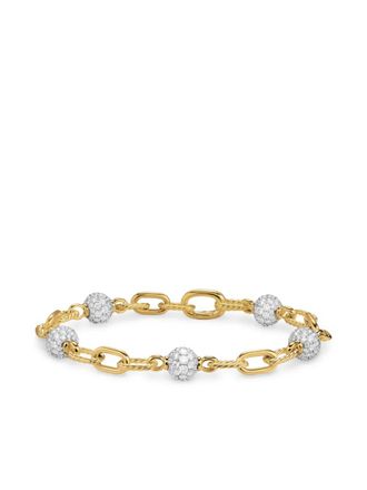 David Yurman 18kt geelgouden DY Madison kralenarmband met diamant (6 mm)