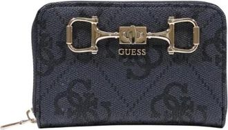 Guess Wallets & Cardholders, female, Gray, Size: ONE SIZE Printed Zip Wallet with Inside Pockets