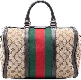 Gucci Borsa a tracolla Joy Boston media in tela GG con decorazione Web 2016-2025 - Marrone