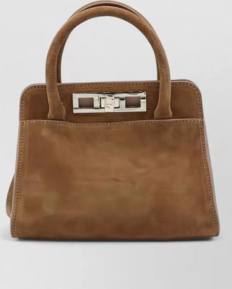 Fabiana Filippi suede shoulder bag detachable strap top handle