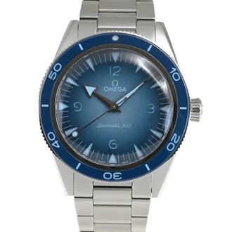Omega Pre-owned Stainless Steel watches - Heren - Pre-owned - Blauw - Maat: ONE Size