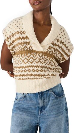 Steve Madden Paulie Shawl Collar Sweater Vest in Ivory Multi at Nordstrom, Size Xx-Large