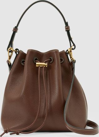 Reiss Tan Grained-leather Bucket Bag