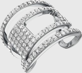 Diesel Stainless steel glitz D band ring - Rings - Unisex - Silver