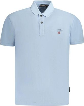 Napapijri Lichtblauwe Polo Shirt - Heren - Polos - Blauw - S - Katoen - Tops