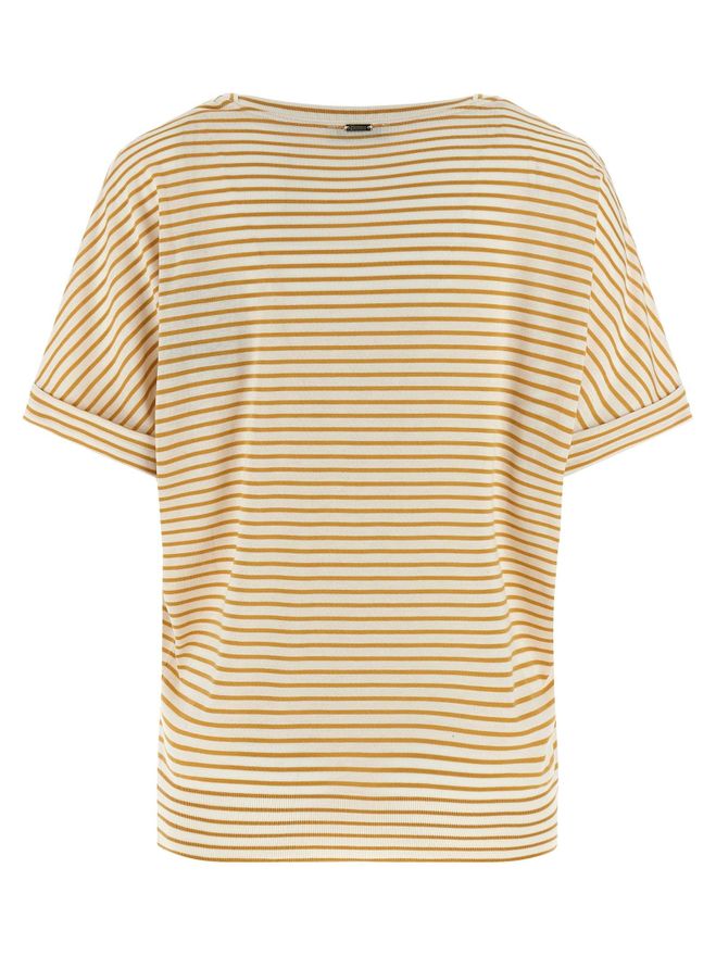 Striped Lyocell Blend T-Shirt - Yellow