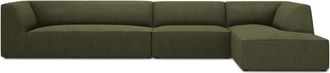 BLOOMINGLOFT 5-Sitzer Ecksofa Sao 366 x 180 cm, mit Cordbezug - Grün